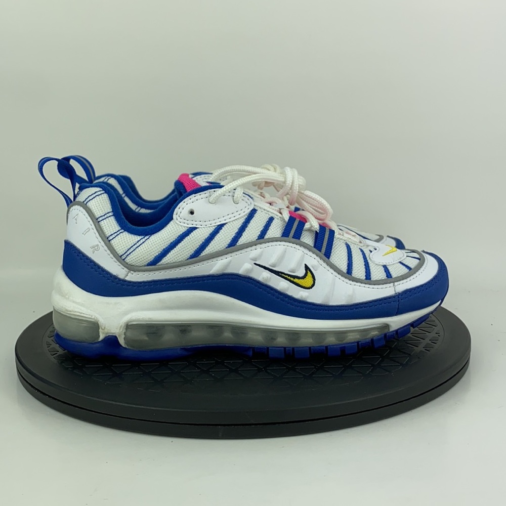 Nike Air Max 98 GS White/Blue Athletic Running Shoes BV4872-101 Women's Size 5.5 - Picture 4 of 12